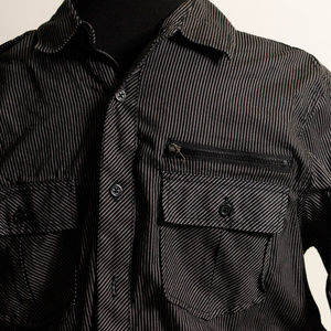 UK Import Button Down Shirt with Zipper Pocket